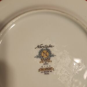 Noritake Fairmont White and Gold China Plate